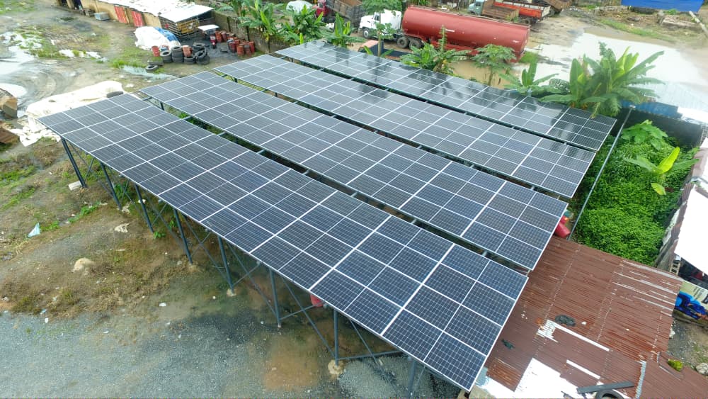 Hybrid solar and battery system at luxury estate — view 1