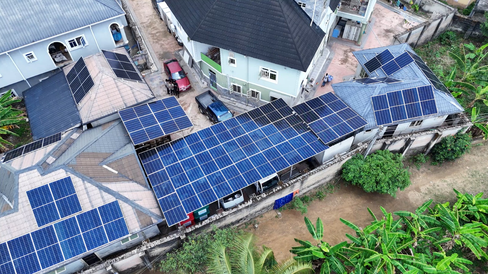 Off-grid solar power plant at rural health centre — view 2