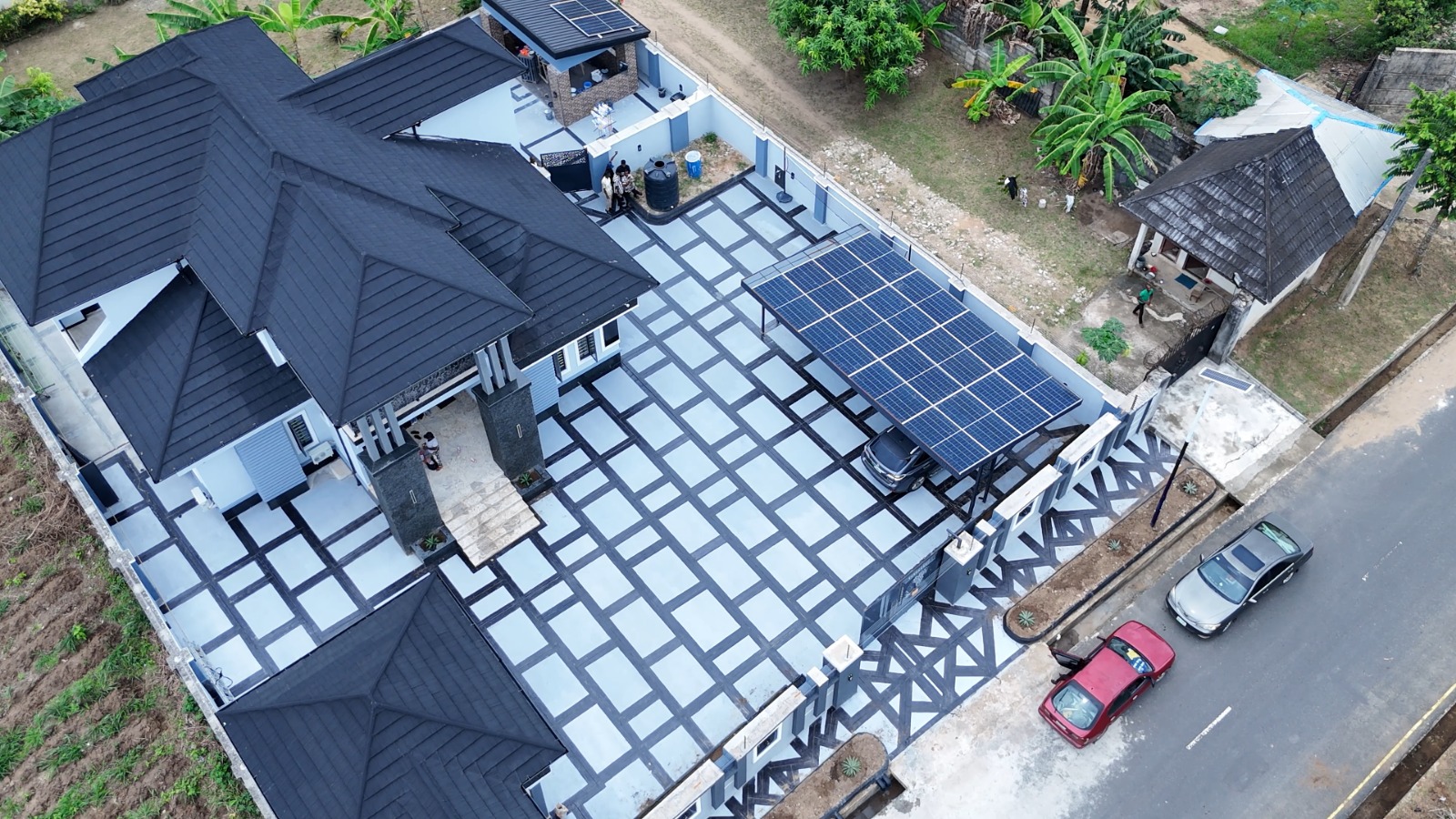 Solar street lighting installation across residential estate — view 3